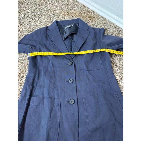 Vince Navy Blue Lightweight Blazer Womens Sz 2 Minimalist Preppy 3 Button - Picture 6 of 7